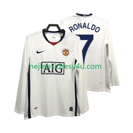 Fotbalový Dres Manchester United Ronaldo 7 Premier League 2008 2009 Retro Venkovní Dlouhý Rukáv